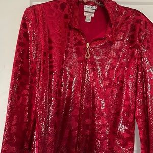 Joseph Ribkoff Red Sequin Blazer